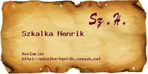 Szkalka Henrik névjegykártya
